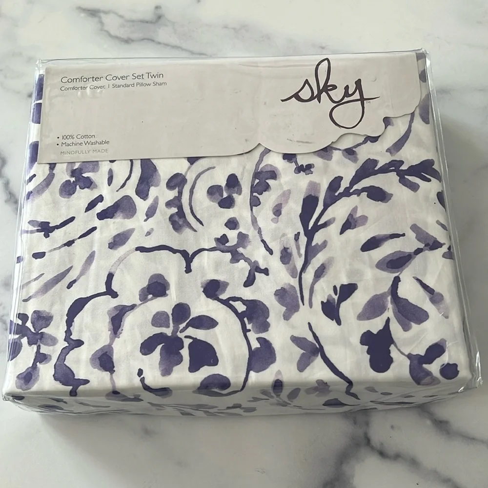 SKY Emilia Paisley 2-Piece Twin Comforter Cover & Standard Pillow Sham, NWT $230